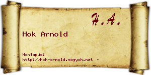 Hok Arnold névjegykártya